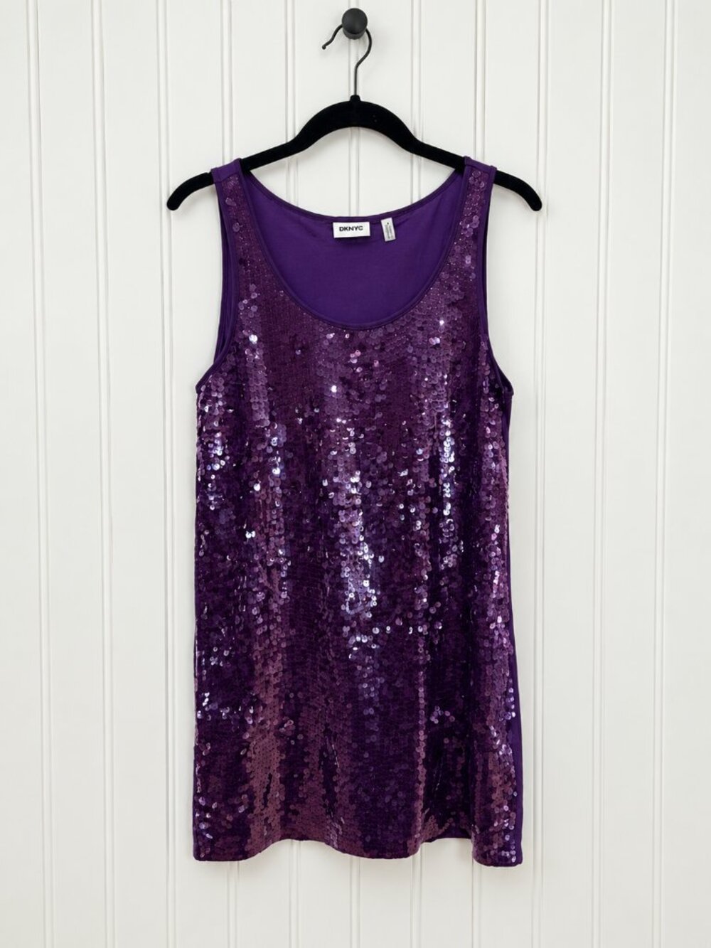 DKNYC Purple Sequin Tunic Tank Size Medium NWT